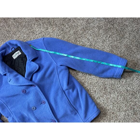 L.L. BEAN WOMENS button up Pea jacket/Coat, Large. Fuzzy & Warm!! Vintage Fleece - Picture 5 of 11